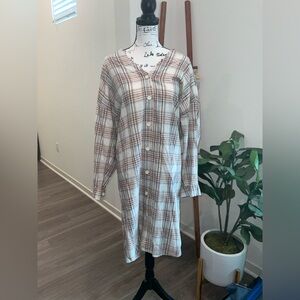 POL Multicolor Plaid Shirt Dress